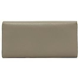 Fendi-Fendi Bi-fold Long Wallet-Beige,Golden