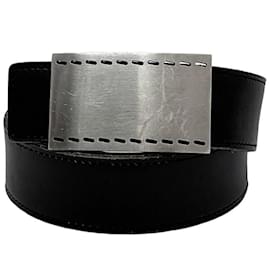 Hermès-Hermes Square Buckle Belt-Black,Camel
