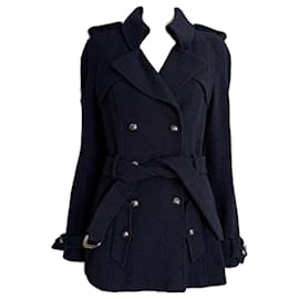 Chanel-Rare Vintage Airplane Collection Tweed Trench Coat 38 FR-Multiple colors