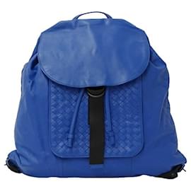Bottega Veneta-Bottega Veneta Men's Intrecciato Leather Backpack-Blue