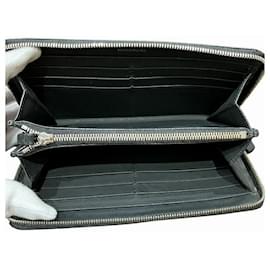 Balenciaga-Balenciaga Leather Zip Around Wallet 551935-Black