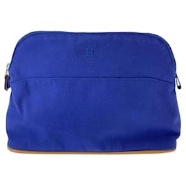 Hermès-Hermes Bolide Cotton Cosmetic Pouch-Blue