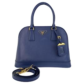 Prada-Prada Saffiano Leather 2way Handbag-Blue