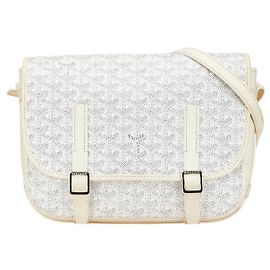 Goyard Belvedere MM Shoulder Bag White PVC Leather White