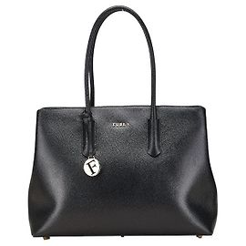 Furla Tessa Leather Tote Bag Black
