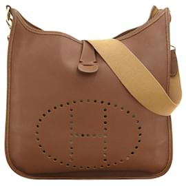 Hermès-Hermes Evelyne 1 GM Shoulder Bag Gold-Brown