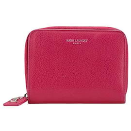 Yves Saint Laurent Saint Laurent Logo Leather Bifold Wallet Pink