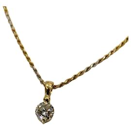 Autre Marque-K18 Diamond Necklace with Pendant-Other