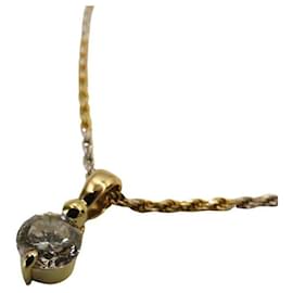 Autre Marque-K18 Diamond Necklace with Pendant-Other