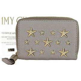 Monedero de cuero Jimmy Choo Gris