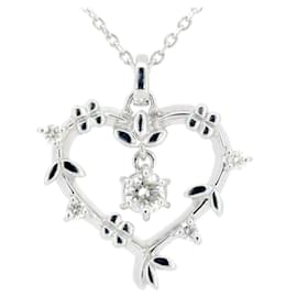 Autre Marque-4℃ K18WG Diamond Heart Necklace-White