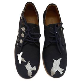 Scarpe Derby Agnès b. Blu Navy Pelle e Tela Blu navy