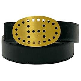 Hermès-Hermes Women's Leather Waist Belt-Black,Golden,Camel