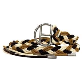 Hermès-Hermes Metal Sash Belt-Brown,Silvery,White,Beige