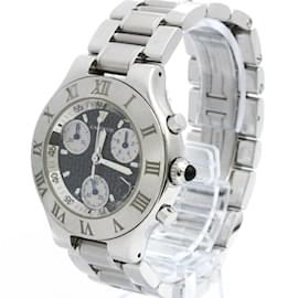 Cartier-Cartier Must 21 Chronoscaph Steel Quartz Men's Watch-Other