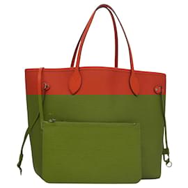 Louis Vuitton-LOUIS VUITTON Epi Neverfull MM Tote Bag Orange Pimon M40884 LV Auth 107475-Other,Orange