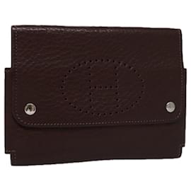 Hermès-HERMES Etui Cult GM Card Case Leather Brown Auth bs21013-Brown