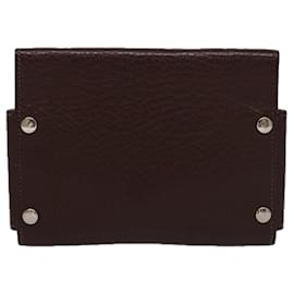 Hermès-HERMES Etui Cult GM Card Case Leather Brown Auth bs21013-Brown