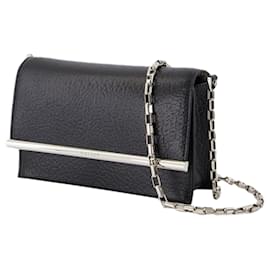 Alexander Mcqueen-Mini Cross Bar Purse - Alexander McQueen - Leather - Black/Silver-Black