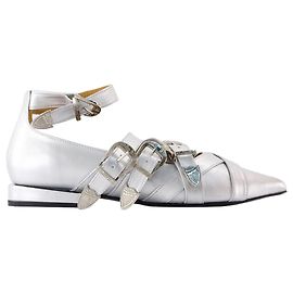 Ballerines Aj926 - Toga Pulla - Cuir - Argent Argenté Métallisé