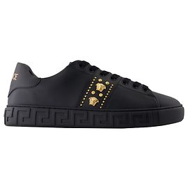 Baskets - Versace - Cuir - Noir Noir