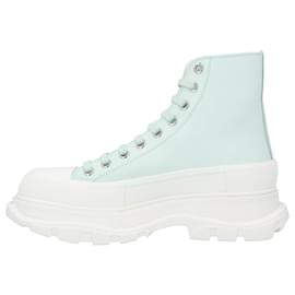 Alexander Mcqueen-Alexander McQueen Tread Slick Boots 'Light Green Graffiti'-Green