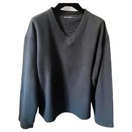 Autre Marque Schiefergrauer Fleece-Pullover mit V-Ausschnitt Größe L-XL Familienhaus Grau
