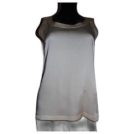 Top de seda Chanel creme Cru