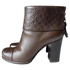Louis Vuitton Ankle Boots Brown Leather Brown