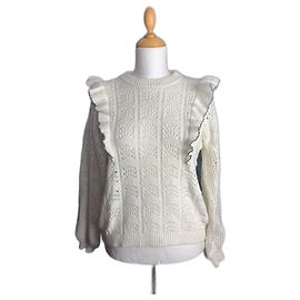 Pull Sézane style vintage Blanc cassé