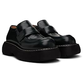 Bottega Veneta-Black Swell Loafers-Black