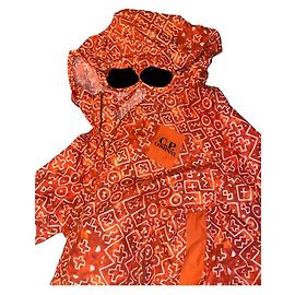 CP Company C.P. Company Vests and Coats Flatt Nylon Bogolan Goggle Jacket Gold Flame Orange