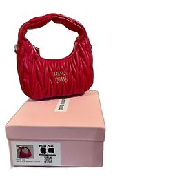 Bolsa Hobo Wander mini da MIU MIU Vermelho