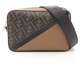 Fendi-Fendi Diagonal Camera Case Zucca Shoulder Bag-Brown