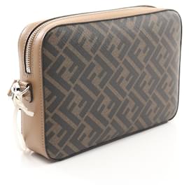 Fendi-Fendi Diagonal Camera Case Zucca Shoulder Bag-Brown