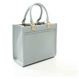 Fendi-Fendi Leather Sunshine Small Tote Bag-Blue