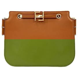Fendi-Fendi Touch Leather Shoulder Bag 8BT349-Beige