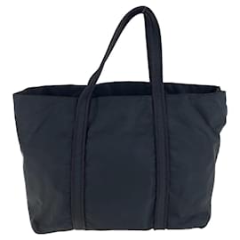 Prada-Prada Nylon Tessuto Black Silver Tote Bag-Black