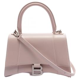 Balenciaga-Balenciaga Hourglass Small Leather Handbag-Pink