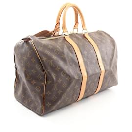 Louis Vuitton-Louis Vuitton Monogram Keepall 45 Boston Bag M41428-Brown