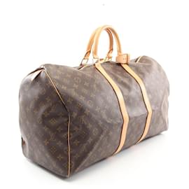 Louis Vuitton-Louis Vuitton Keepall 55 Monogram Boston Bag M41424-Brown