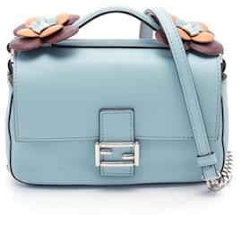 Fendi-Fendi Leather Double Micro Baguette Handbag 8M0371-Beige