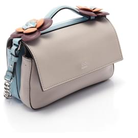 Fendi-Fendi Leather Double Micro Baguette Handbag 8M0371-Beige