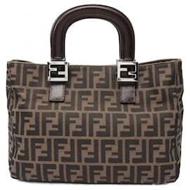 Fendi-Fendi Zucca Canvas Tote Bag Brown-Brown