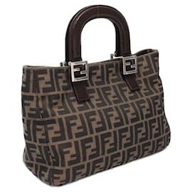 Fendi-Fendi Zucca Canvas Tote Bag Brown-Brown