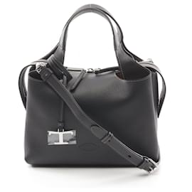 Tod's-Tod's Leather Timeless Small Handbag Black-Black