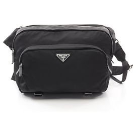 Prada Nylon Saffiano Leather Waist Bag 2VH021 Black