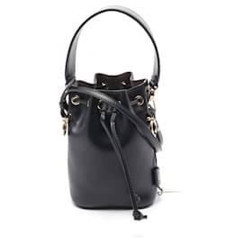 Fendi-Fendi Mini Montresor Leather Handbag 8BS010-Black