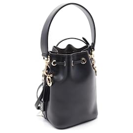 Fendi-Fendi Mini Montresor Leather Handbag 8BS010-Black