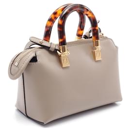 Fendi-Fendi Mini By The Way Leather Handbag 8BS067-Beige